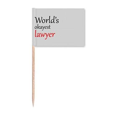 Imagem de World's Okayest Lawyer Best Quote Toothpick Flags Marker Topper Decoração de Festa