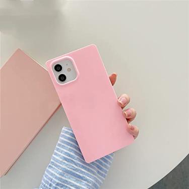 Imagem de Capa de proteção quadrada verde fluorescente de luxo para iPhone 14 13 11 12 XS Pro Max X XR 8 7 Plus Capa traseira brilhante, rosa, para iPhone 7Plus i8Plus