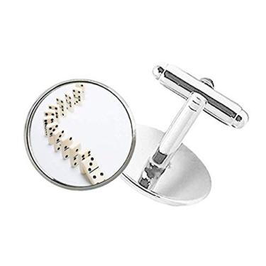 Imagem de DIYthinker Abotoaduras Domino Pai Gow Photo Gambling com botão redondo