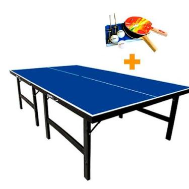 Mesa de Ping-Pong Dobrável Klopf, Com Rodas, MDF 18mm, Azul - 1084