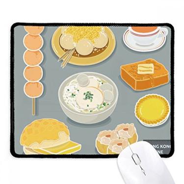 Imagem de Tapete de borracha para jogos Hong Kong Local Cuisine Food com borda costurada