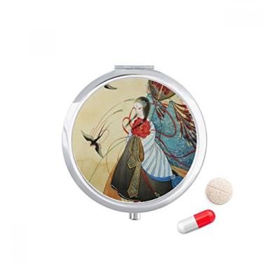 Imagem de Swallows — Porta-comprimidos, ilustrador chinês, antigo, bolso para remédios