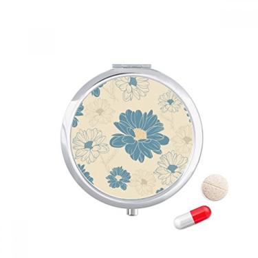 Imagem de Porta-comprimidos de crisântemo azul, caixa de armazenamento de remédios