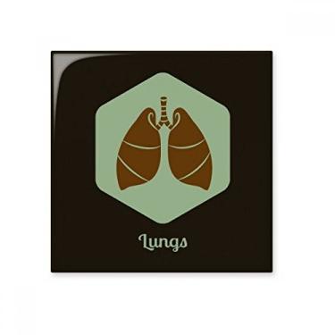 Imagem de Azulejo de cerâmica brilhante órgãos pulmões com ornamento de tijolos esmaltados