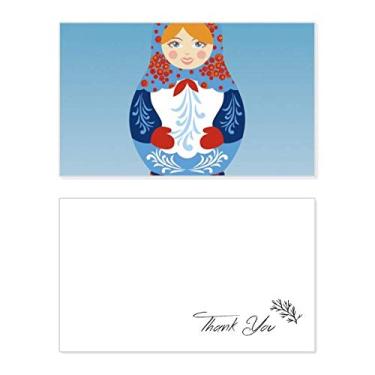 Imagem de Símbolo da Rússia com estampa de bonecas russas cartão de agradecimento aniversário aniversário saudação casamento agradecimento