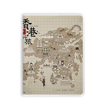 Imagem de Diário de capa macia de Hong Kong com mapa tradicional visita à China