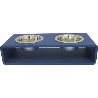 Imagem de Comedouro Hello Pet Modern Duplo Azul Marinho - Tam. G