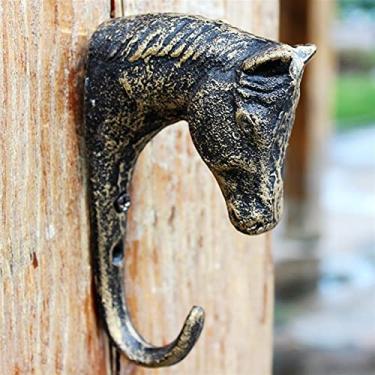 Imagem de GUIPAIHAI Gancho de parede de ferro fundido em ouro antigo estilo rústico Shabby Chic Home Garden Wall Decor Metal Rack (cor: ouro antigo, tamanho: 7,5 x 3 x 13 cm A)