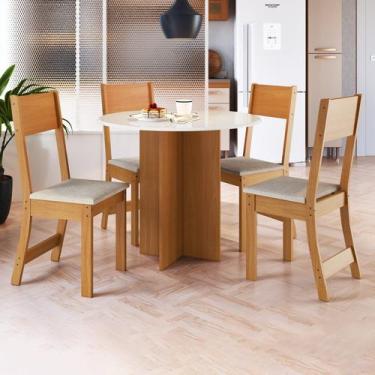 Imagem de Conjunto Sala De Jantar 1 Mesa 4 Cadeiras Malta Indekes