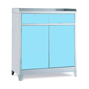 Imagem de Armário De Aço P/ Ferramenta Ferramenteiro Duplo C/ Chave Azul Claro