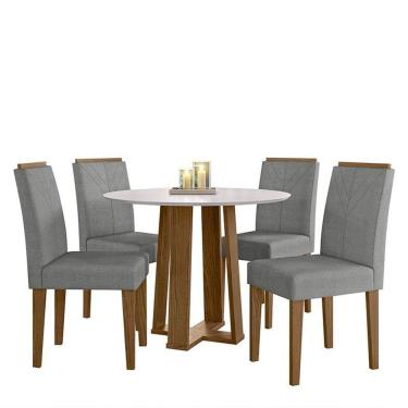 Imagem de Mesa de Jantar Isabela 100x100 com 4 Cadeiras Amanda - PR Móveis