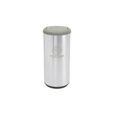 Imagem de Lixeira Inox Tramontina Piemonte Cápsula Selecta Plus Basculante Scotch Brite Cinza 40 L Tramontina