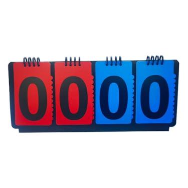 Imagem de Dynwave Multi esportes placar pontuação contador placa de pontuação mesa nadadeiras flip placar para competição futebol basquete, 4 dígitos