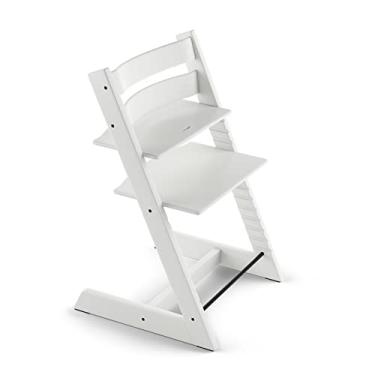 Imagem de Cadeira Tripp Trapp Branca da Stokke - Cadeira ajustável para bebês, crianças e adultos - Prática, confortável e ergonômica - Design clássico