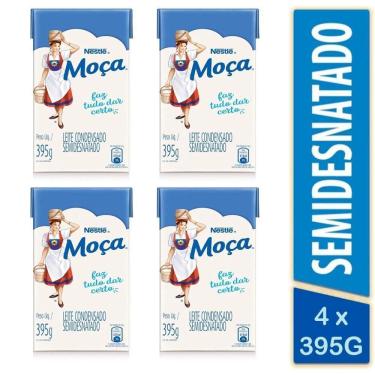 Imagem de 4 Leite Condensado Semidesnatado Nestlé Moça Caixa 395g