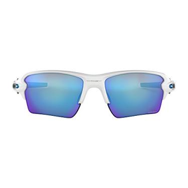 Imagem de Óculos de sol Oakley Flak 2.0 XL com kit de limpeza de lentes e microbolsa com bandeira do país, Polished White, Standard