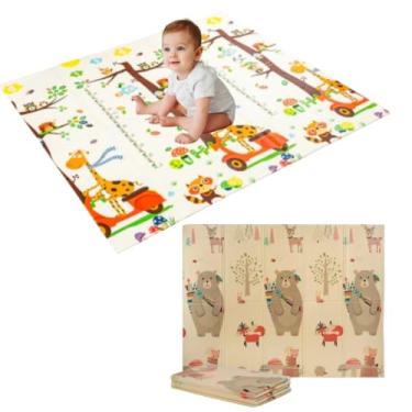Imagem de Tapete Infantil Tatame Emborrachado Dupla Face Premium - Macio, Térmico e Dobrável 2,00 x 1,50 mtsx 0,6 cm Espessura (GIRAFA)