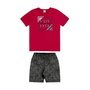 Imagem de Infantil - Conjunto Alakazoo Bermuda e Camiseta T-Rex Boys Vermelho  menino