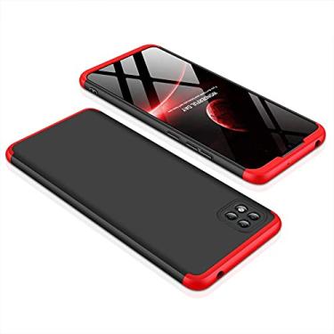 Imagem de Capa Capinha Anti Impacto 360 Para Xiaomi Poco C3 com Tela de 6.43" Polegadas Case Acr�lica Fosca Acabamento Slim Macio - Danet (Preto com Vermelho)