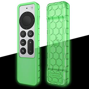 Imagem de Fintie Capa protetora para Apple TV Siri Remote 2021 2022 - Capa de silicone leve antiderrapante à prova de choque para Apple TV 4K / Controle remoto HD Siri (2ª Geração/3ª Geração), Green-Glow
