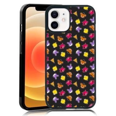 Imagem de MMYAJT Capa de telefone fofa de urso de desenho animado e raposa adequada para iPhone 12/12 Pro, capa protetora de TPU à prova de choque para iPhone FNAF Five Nights capa de telefone presente para meninos e meninas homens mulheres