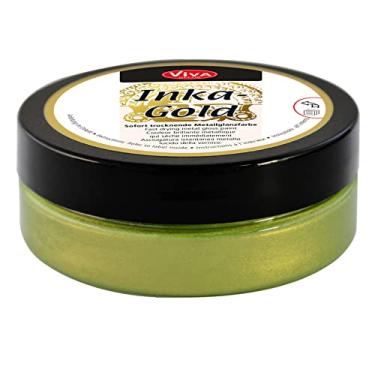 Imagem de Viva Decor 62 g Inka Gold Elegante Acabamento de Metal com Cera de Abelha, Verde/Amarelo