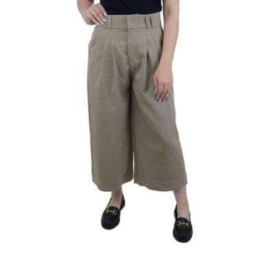 Imagem de Calça Feminina Gatos e Atos Pantacourt Alfaiataria Bege - G1-Feminino