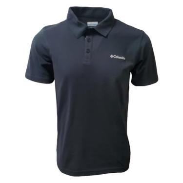 Imagem de Columbia Camisa polo masculina de piquê com ajuste ativo, Preto, GG