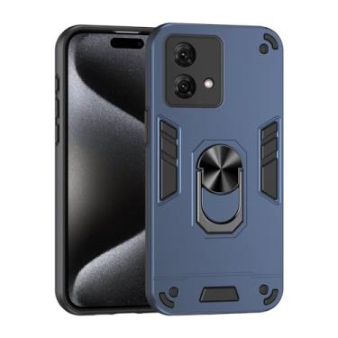 Imagem de Pzwoxukhov Capa compatível com Motorola Moto G84 5G, compatível com Motorola Moto G84 5G Suporte magnético para carro à prova de choque e antiqueda, capa azul