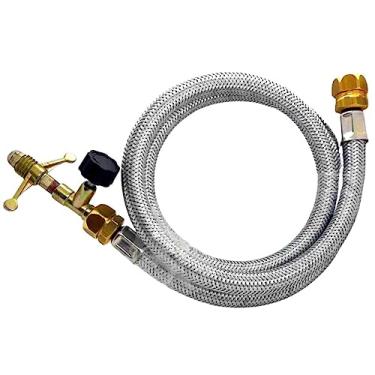 Imagem de registro de gás alta pressão mangueira aço inox dako 1,5 mts