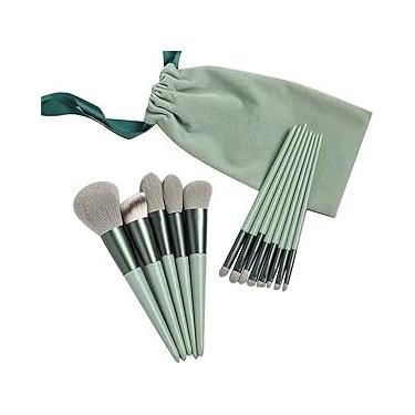 Imagem de kit de Pincéis de Maquiagem 13 peças com Bolsa de Armazenamento para Base em Pó Solto Blush Corretivo Sombra Conjunto de Pincéis Cosméticos Sobrancelha CORES SORTIDAS