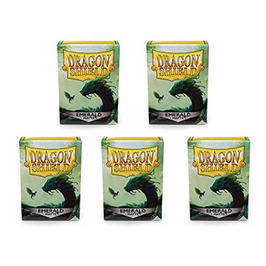 Imagem de 5 Packs Dragon Shield Matte Emerald Standard Size 100 ct Card Sleeves Value Bundle!