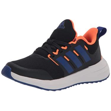 Imagem de adidas Tênis de corrida esportivo unissex infantil Fortarun 2.0 Cloudfoam, Tinta/azul lúcido/laranja gritando, 20