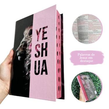 Imagem de Bíblia Sagrada Feminina Leão Yeshua (Jesus) Rosa LETRAS MÉDIAS, Folha 