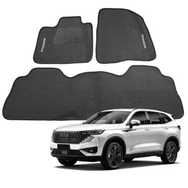 Imagem de Tapete Haval H6 2023 a 2025 Tapete Automotivo de Carpete Grafite 3 Peças