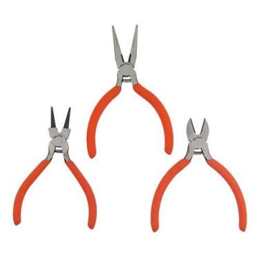 Imagem de Kit 3 Alicates Corte Eletrônica Artesanato Bijuterias Bico - Saga