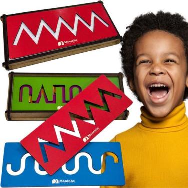 Imagem de Brinquedo Linhas Vazadas Educativo Coordenacao Motora Fina - Maninho B