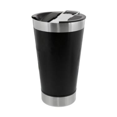 Imagem de Copo Aço Inox Térmico Com Tampa - Solução e Cia, Preto