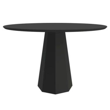 Imagem de Mesa de Jantar Redonda 4 Lugares Isis Preto MDF 100x100 - New Ceval