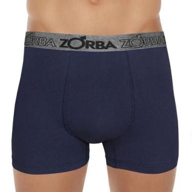 Imagem de Cueca Boxer Suporte Anatômico Zorba 667 Algodão, G, Marinho