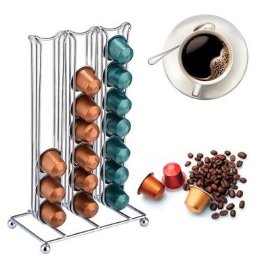 Imagem de Suporte Porta 42 Cápsulas de Café Torre Organizadora Inox - shop mix