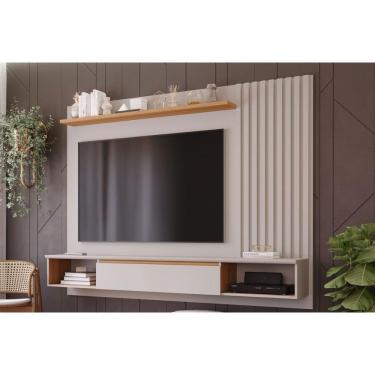 Imagem de Painel Home p/TV até 65 Polegadas Bahamas Ripado 215X157cm Off White/Nature - Permóbili