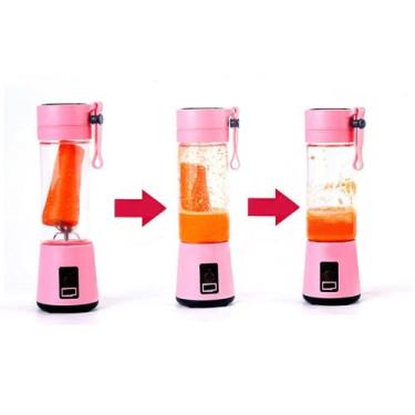Imagem de Liquidificador Mini Portátil Bateria Squeeze Rosa - Lumi