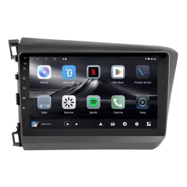 Imagem de Central Multimídia Honda Civic 2012 2013 2014 Adak G2 Tela de 9" QLED 2GB de RAM 64GB Android Auto e Carplay + Cãmera de ré