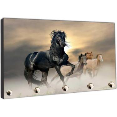 Imagem de Porta Chaves Animais Cavalos Organizador Chaveiro - Vital Quadros