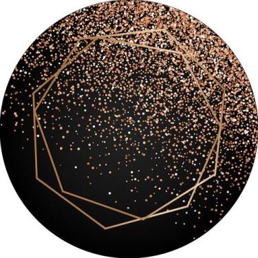 Imagem de Painel De Festa Redondo 1,50x1,50 - Geométrico Escuro Efeito Glitter 0