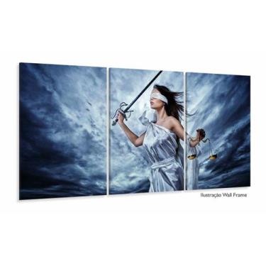Imagem de Quadro Escritório Advocacia Deusa Justiça Azul 120x60 sala - Wall Fram