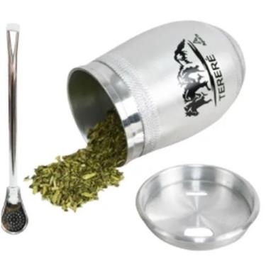Imagem de Kit Tereré Copo Cuia Redonda Bomba De Alumínio Para Tereré - A.R Varie