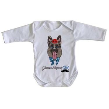 Imagem de body nenê criança roupa bebê manga longa German Sheperd Dad  - Empório