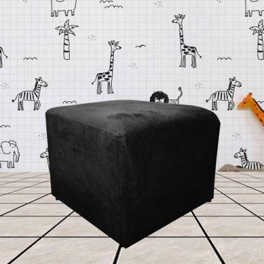Imagem de Kit com 2 Puff Quadrados Infantil Varias Cores  - Moveis Aguias, Preto